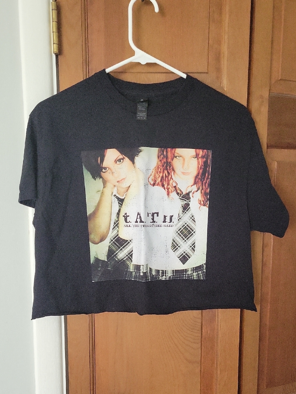 t.A.T.u. Graphic Crop Tee in Black